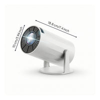 Compact Cylindrical Projection Device with Stand Stereo Sound Tabletop Projection Device with Auto Focus Image Alignment Correction Wireless for Movie Lovers