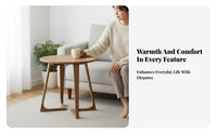 firm Wood Construction Round Pedestal Table Nordic Design Tripod End Table Space-Saving Household Furniture Minimalist visual appeal for Apartment Dwellers, homeowners, Students, Living Room, Balcony, Small areas, perusing alcove