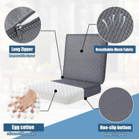 Egg Crate Foam Lounger Cushion with Back Support, Extra Large Anti-Slip
