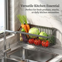 Wall Mounted Storage Basket, Hanging Wire Organizer Rack, Metal Wire Kitchen Organizer, Carbon Steel Fruit Vegetable Rack, Punch Wall Basket
