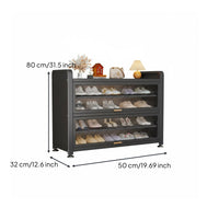 Steel Footwear Storage Unit with Doors Large Capacity Multi-Layer Shoe Rack Sturdy Construction Entryway Storage Cabinet for Families, Hallway