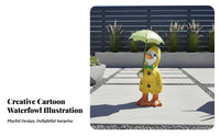 Duck with Umbrella Statue Resin Craft Duck Figurine with Umbrella Cute Design Outdoor Decoration for Gardeners, Garden, Balcony, Windowsill