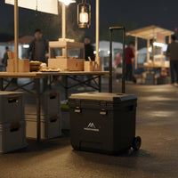 Wheeled Chiller Insulated Wheeled Insulated Container Easy to Roll Portable Ice Chest for Delivery, Market Stall, Car Travel
