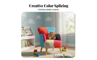 Patchwork Club Chair child-safe Size Plush Lounge Chair Colorful Appearance