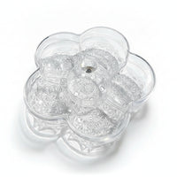 Servingware Divided Snack Tray with Lid Transparent Plastic Embossed Pattern