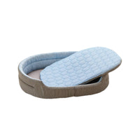 Oval Pet Bed Cooling Pet Bed with Removable Cushion Non-Slip for Living Room