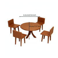 1:18 Scale Dining Set Model Display Dollhouse Table and Chairs Compact Size Mini Dollhouse Table and Chairs