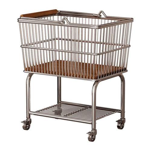 Rolling Laundry Cart Two-Tier Laundry Basket Cart Mesh for Bathroom, Bedroom