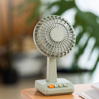 Retro Desk Fan Type-C Charging Mini Desk Fan Cordless for Office Workers