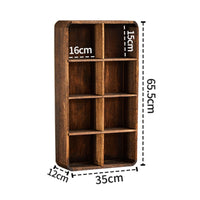 Compartment Shelf with Back Panel Rustic Tea Cup Display Rack, Space Saving Teacup Display Rack for Collectors