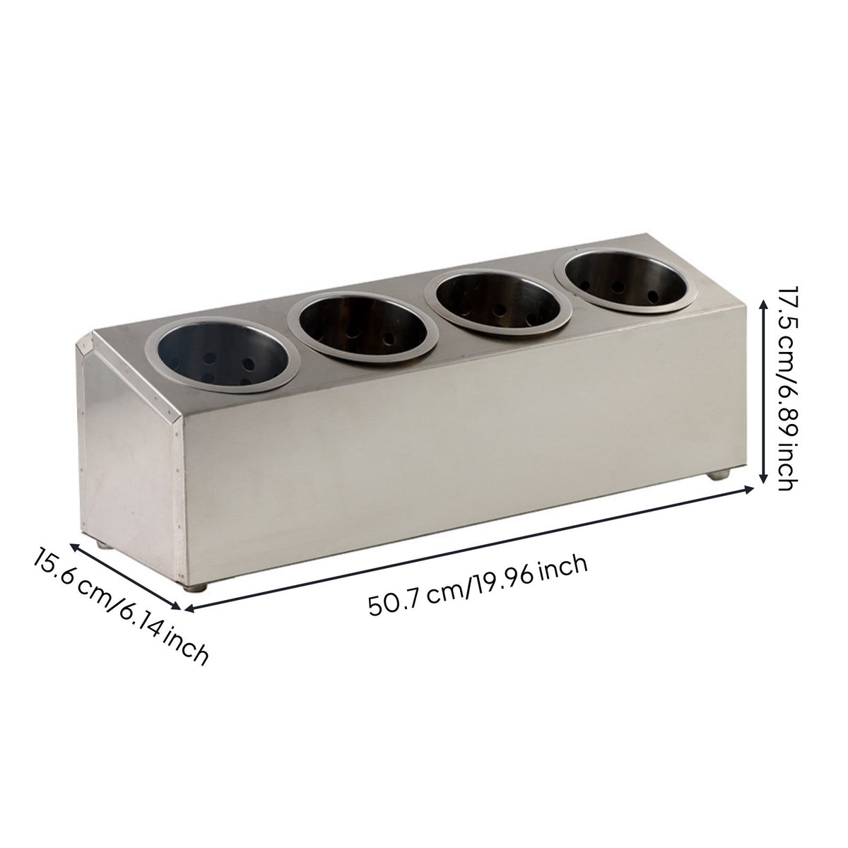 Stainless Steel Cutlery Box Drain Holes Knife and Fork Holder Easy to Clean Drainage Cutlery Stand fit Restaurants, Caterers, Restaurant, Catering