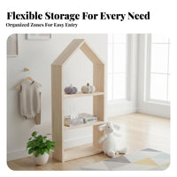 Unobstructedstanding Childs Armoire Child-Friendly Design House-Shaped Clothes