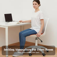 Armless Rolling Task Chair Space-Saving Office Furniture Easy to Clean for Women