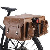 WEST BIKING Bicycle Pannier Bag, PU Leather, 20L, Rear Rack Bag