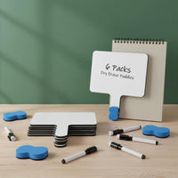 6 Pieces Dry Erase Answer Paddle Classroom Use Double-Sided Whiteboard Paddle