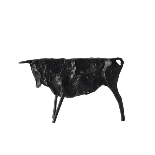 Bull Sculpture Textured Bull Figurine Stylized Creature Figurine for Simplicity Lovers, Living Room, Bookshelf