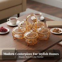 Divided Glass Serving Dish Food-Grade Material Compartment Snack Platter