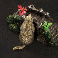 Figurine Brass-Colored Groundhog Statue Miniature Sculpture for Desk