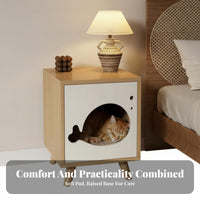 Nightstand with Cat Bed two-wayUse Design Multifunctional Pet Side Table