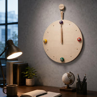 Wooden Billiard Clock Wood Finish Billiard Wall Clock Easy to Install