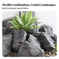 PU Simulation Stone Textured Foam Landscape Rock Versatile Decoration Fake Foam Rock for Event Planners, Stage Setting, Photography Studio