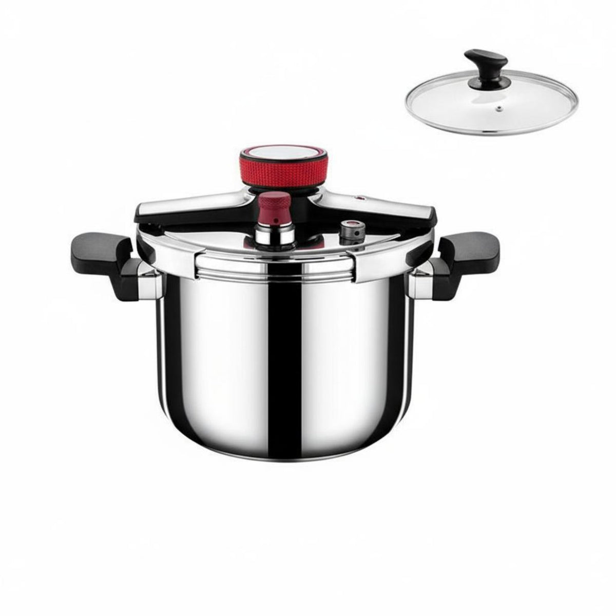 Burst-Proof-Proof Pressure Cooker Multi-Cooktop Compatible Stovetop Pressure Cooker Multiple Safety Features Cookware Even Heat Distribution for Small Families