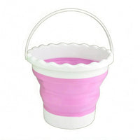 Foldable Pail Rigid Rim Collapsible Pail Two-Tone for Seaside Use
