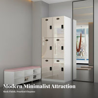 Wooden Employee Locker Secure Locking Lockable Storage Cabinet Thickened Solid Board Commercial Locker with Multiple Lock Options Suitable for Employees Stretching Studio Beauty Salon Break Room