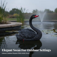 Buoyant Swan Statue Resin Material Buoyant Swan Figurine Weatherproof for Landscape Designers, Courtyard, Yard, Pool