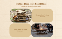 Portable Steel Fire Pit, Wood Burning, Outdoor Use