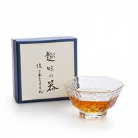 Gold Rimmed Dou Li Glass Tea Cup, Hand Fired