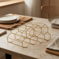 Wine Rack Modern Beverage Rack with Geometric Design Decorative for Kitchen, Dining Room