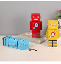 Creative Robot Piggy Bank Cartoon Coin Savings Jar for Kids Room Decor Gift