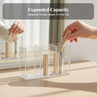 Clear Multi-Compartment Tray Transparent Design Multi-Compartment organizer for Desk