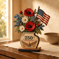Patriotic Flag Vase Desktop Patriotic Flag Vase Decor Anniversary Design