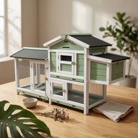 Wooden Small Pet Hutch Front-Opening Doors Small Pet Hutch Metal Latches Animal Habitat for Garden