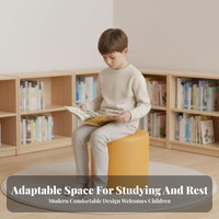 Curved-Shaped shelving unit Sofa Built-in Storage kids' literacy corner for Daycare Center