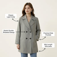 Jacket for Women Plus Size Windbreaker Coat with Pockets, Lightweight Outdoor for Autumn, Long Sleeve Polyester Design