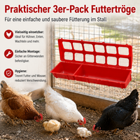 Poultry Feeder, Chicken Feeder with Water Dispenser, Anti-Spill Trough for Chicks, Ducks, Geese, Quails, Chicken Accessories