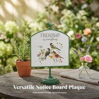 Bird Floral Sign Decorative Garden Sign Pedestal Stand Tabletop Display