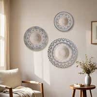 3 Pieces Round Wall Basket Handwoven Woven Wall Basket Natural for Cafe