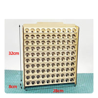 Large Capacity Paint Storage Rack Desktop Wooden Paint Organizer Laser-Cut Easy to Assemble for Crafters, Studio, Workshop