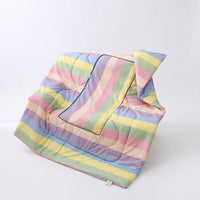Cartoon Bear Pillow Blanket, Floral Pattern, Polyester