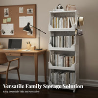Rolling Book Cart adaptable Use Multi-Tier Book Cart Space-Saving for Librarians