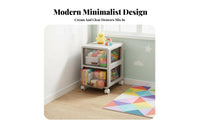 Slim Storage Tower Space-Saving Slim Rolling Cart Mobile on casters for Students