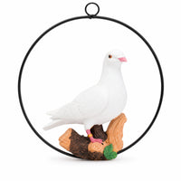 Bird Figure with Hanging Loop Decorative Pigeon Figurine Circular for Garden