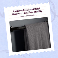Matte black towel rack with shelf