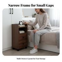 Narrow Rolling Drawer Unit Movable with casters Slim Storage Tower Space-Saving