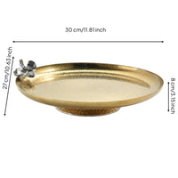 Oval Fruit Bowl with Pedestal Elevated Decorative Tray with Flower Detail Lightweight Decorative Tray for Hosts, Home Stylists, Dining Table