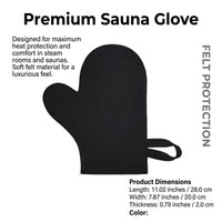 Sauna 3-Piece Set with Glove and Seat Cushion for Men and Women, Wool Felt Accessories for Steam Room, Lightweight Heat Protection